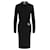Vestido camisero drapeado de Bottega Veneta Negro  ref.627341