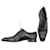 Chaussures Louis Vuitton en cuir noir avec bordure rayée  ref.627950