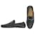 Gucci loafers in black grained leather with silver buckle  ref.628019