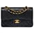 Classique Le très convoité sac Chanel Timeless 23 cm à double rabat en cuir matelassé noir, garniture en métal doré Cuir d'agneau  ref.628628