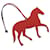 Hermès HERMES petit ache cheval Bag Charm type cheval Epsom Rouge Noir Auth 30991A Cuir  ref.629326