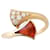Bulgari *Bvlgari BVLGRI 750PG Pink Gold Diva Dream Carnelian Diamond Ring No. 5  ref.629419