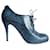 Longchamp botas con cordones Negro Azul Impresión de pitón Cuero  ref.629689