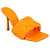 Bottega Veneta Women Lido Padded Pantolette aus orangefarbenem Lammleder Lammfell  ref.629899