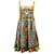 Dolce & Gabbana Printed Pleated Midi Dress in Multicolor Polyester  ref.630133