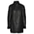 Giorgio Armani Lange Jacke aus schwarzem Leder  ref.630200
