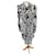 Diane Von Furstenberg Vestido icônico de design de corrente DvF com gola de lenço Preto Branco Viscose Elastano  ref.630623