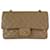 Chanel classique rabat doublé en cuir d'agneau moyen matériel doré intemporel vintage beige  ref.630631