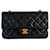 Chanel classique rabat doublé petit cuir d'agneau matériel doré intemporel vintage noir  ref.630663