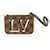 Louis Vuitton Pochette marron x rose Damier Ebene LV Logo Cuir  ref.630695