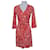 Diane Von Furstenberg DVF New Julian Two Mini Wrap Dress in Serpent Simple Tango White Red Viscose Elastane  ref.630723
