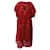 Iro Vestido midi com cadarço em poliéster vermelho  ref.630959