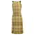 Chanel Robe fourreau sans manches à carreaux en laine Laine imprimée dorée  ref.630969