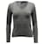 Ralph Lauren Sweat-shirt en maille à col en V en cachemire gris Laine  ref.630974