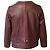 Chaqueta con ribete de cremallera en cuero burdeos Sandro Paris Roja - vista 3