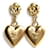 * Chanel CHANEL Coco Mark Pendientes Gold Heart Camellia 02PAG Chapado en oro  ref.631513