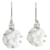 * Chanel Pendientes CHANEL Camellia Swing Drop Hook Blanco Calcedonia Diamante K18GT Blanco Oro blanco  ref.631521