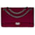 Prachtvolle & majestätische Chanel Handtasche 2.55 Klassisch gefütterte Klappe aus bordeauxfarbenem gestepptem Jersey, Metallbeschläge in dunklem Ruthenium Baumwolle  ref.631523