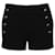 Chloé Black High Waisted Shorts With Silver Buttons Wool  ref.631758