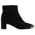 Hermès Goatskin Permabrass Cap Toe Lindsay Ankle Boots Black Suede  ref.631941