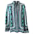Hermès silk shirt Black Green Turquoise  ref.632163