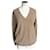 ERIC BOMPARD Women's light brown V-neck sweater XL very good condition Cashmere  ref.632259