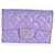 Portafoglio portacarte con patta in caviale trapuntato viola Chanel Porpora  ref.632494