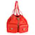 Chanel Coral Calfskin Double Pocket Drawstring Backpack  Orange Leather  ref.632498