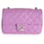 Bolso mini rectangular clásico con solapa de piel de cordero acolchada violeta de Chanel Púrpura Cuero  ref.632524