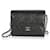 Chanel Black Quilted Caviar Mini Flap Card Holder On Chain  Leather  ref.632544