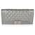 Chanel Metallic Silver Quilted Lambskin Boy Clutch Grey Leather  ref.632606
