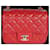 Chanel Red Quilted Caviar Mini Square Classic Flap Bag Leather  ref.632613