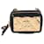Vanity Mini borsa da toeletta Chanel in metallo trapuntato dorato e pelle di agnello nera  ref.632666