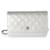 Chanel Silver Quilted Caviar Wallet On Chain Grau Leder  ref.632711