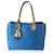 Tote Dior Addict de cuero azul con ribete de pitón multicolor  ref.632722