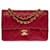 The coveted Chanel Timeless bag 23 cm with lined flap in red quilted leather, garniture en métal doré Lambskin  ref.633024