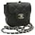 CHANEL Punched Matelasse Chain Shoulder Bag Lamb Skin Black CC Auth am145ga  ref.633538