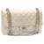 CHANEL Matelasse Double Chain Flap Shoulder Bag Lamb Skin Silver CC Auth am700sA Silvery Leather  ref.633584