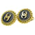CHANEL clip Earring CC Black Gold CC Auth am162BA Golden Metal  ref.633607