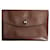 Hermès * Hermes Pochette Rio Clutch Bag Leather T Gravure Document Case Pouch Vintage Men's Women's Brown Brown Marron  ref.634745