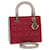 Christian Dior Lady Dior Cannage Medium Hand Bag Lamb Skin Red White Auth 29502a Leather  ref.636315