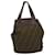 FENDI Zucca Canvas Hand Bag Brown Black Auth jk1348 Cloth  ref.636399
