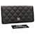 CHANEL Matelasse Caviar Skin Long Wallet Leather Black CC Auth 28670a  ref.636504