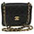 CHANEL Mini Matelasse Chain Flap Shoulder Bag Lamb Skin Black Gold Auth hs689a Golden Leather  ref.636597