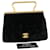 CHANEL Turn Lock Flap Matelasse Hand Bag velvet Black Gold CC Auth 29565a Golden  ref.636783