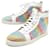 Christian Louboutin NINE LOUBOUTIN SHOES BASKETS RAINBOW DIP MULTICOLORED CRYSTALS 39.5 40 Multiple colors Leather  ref.636863