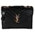 Saint Laurent Mittelgroße Loulou-Überschlagtasche aus schwarzem Matelasse-Leder  ref.637089