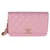 Wallet On Chain Cartera Chanel de piel de cordero rosa acolchada con cadena Cuero  ref.637169