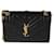 Saint Laurent Schwarze Grain De Poudre Mix Matelasse Medium Envelope Flap Bag Leder  ref.637226