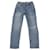 Re/Done Jeans Reto Cropped Distressed Refeito em Blue Denim Azul Azul claro John  ref.637262
